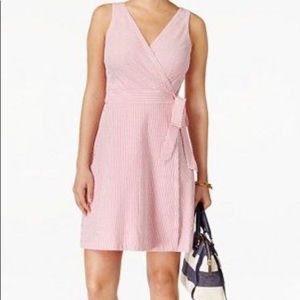 Tommy Hilfiger Red Seersucker wrap dress size m